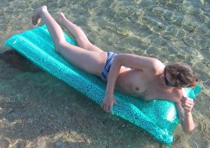 Sun tanning Turquoise Bikini Beauty Vacation 