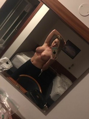 Hotel room selfie