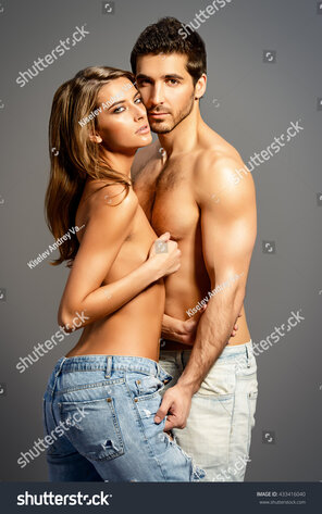 amateur pic stock-photo-beautiful-sexual-couple-topless-playing-in-love-games-jeans-style-studio-shot-433416040