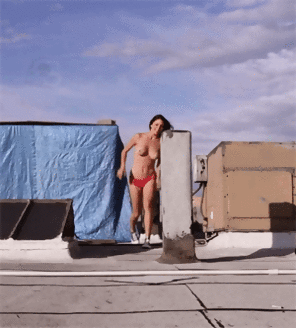 Jumping topless
