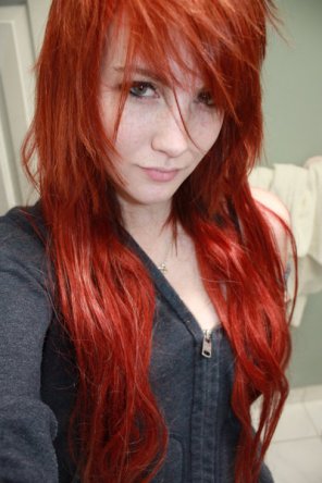Long red hair