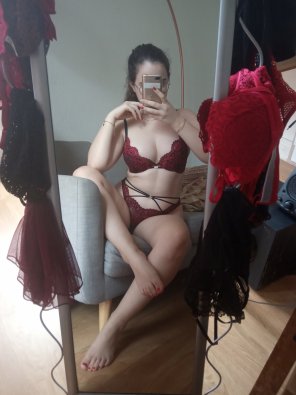 amateur photo Dainty lingerie for Frenchie. I'm so small, please don't break me.. or maybe a little?