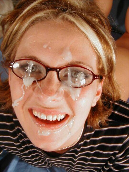 Bukkake orgasm glasses sweet
