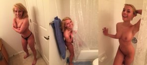 amateur pic Shy cutie getting in the shower
