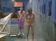 Embarrassed showering girl 