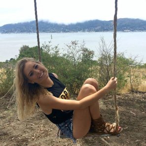 on a swing