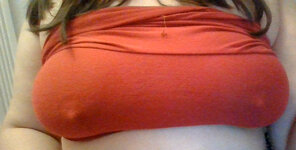 amateur photo Poking thru my top so much you can almost taste them