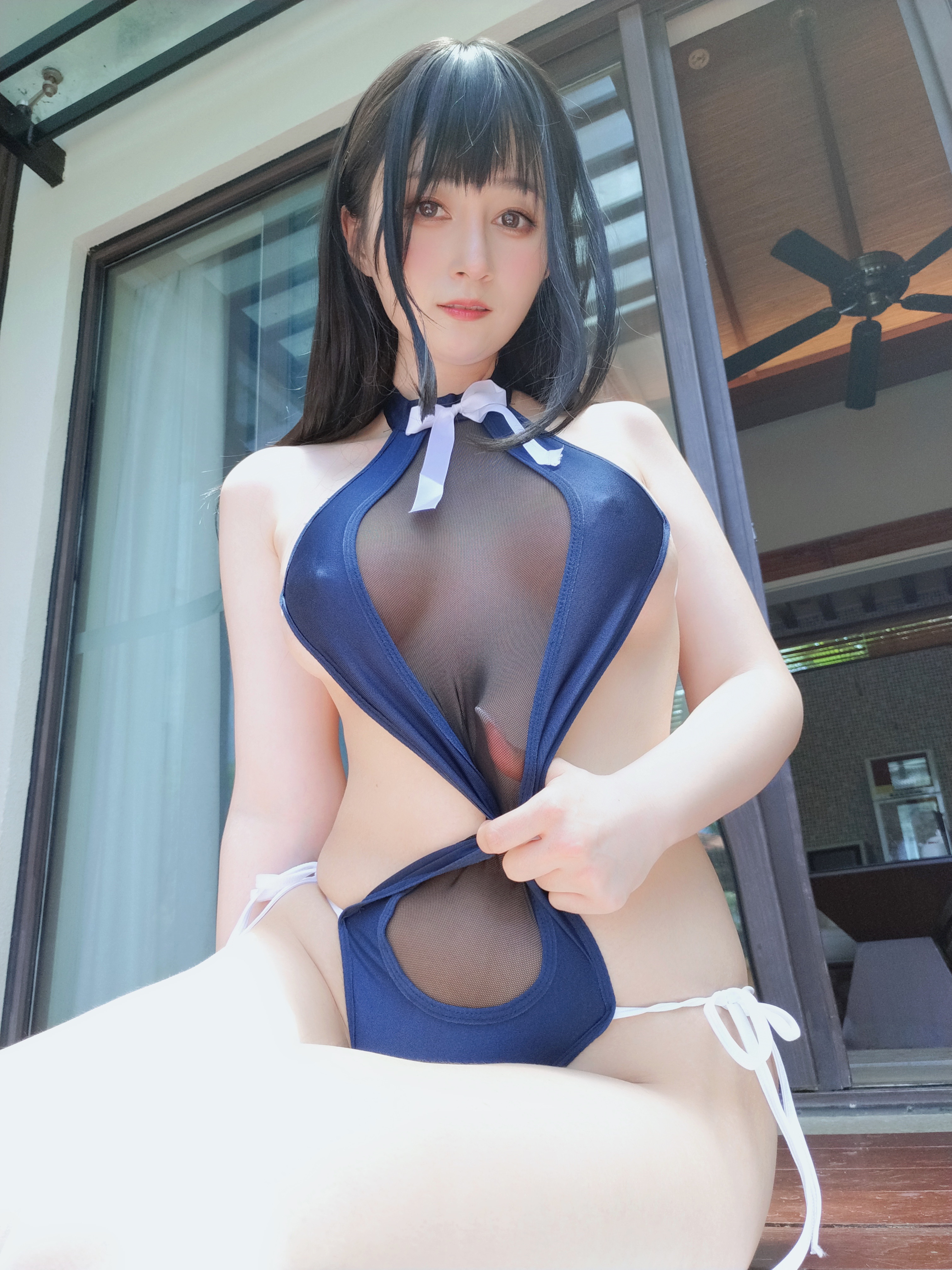 amateur photo Baiyin811 (白银81) - Dark Blue Bikini (4)