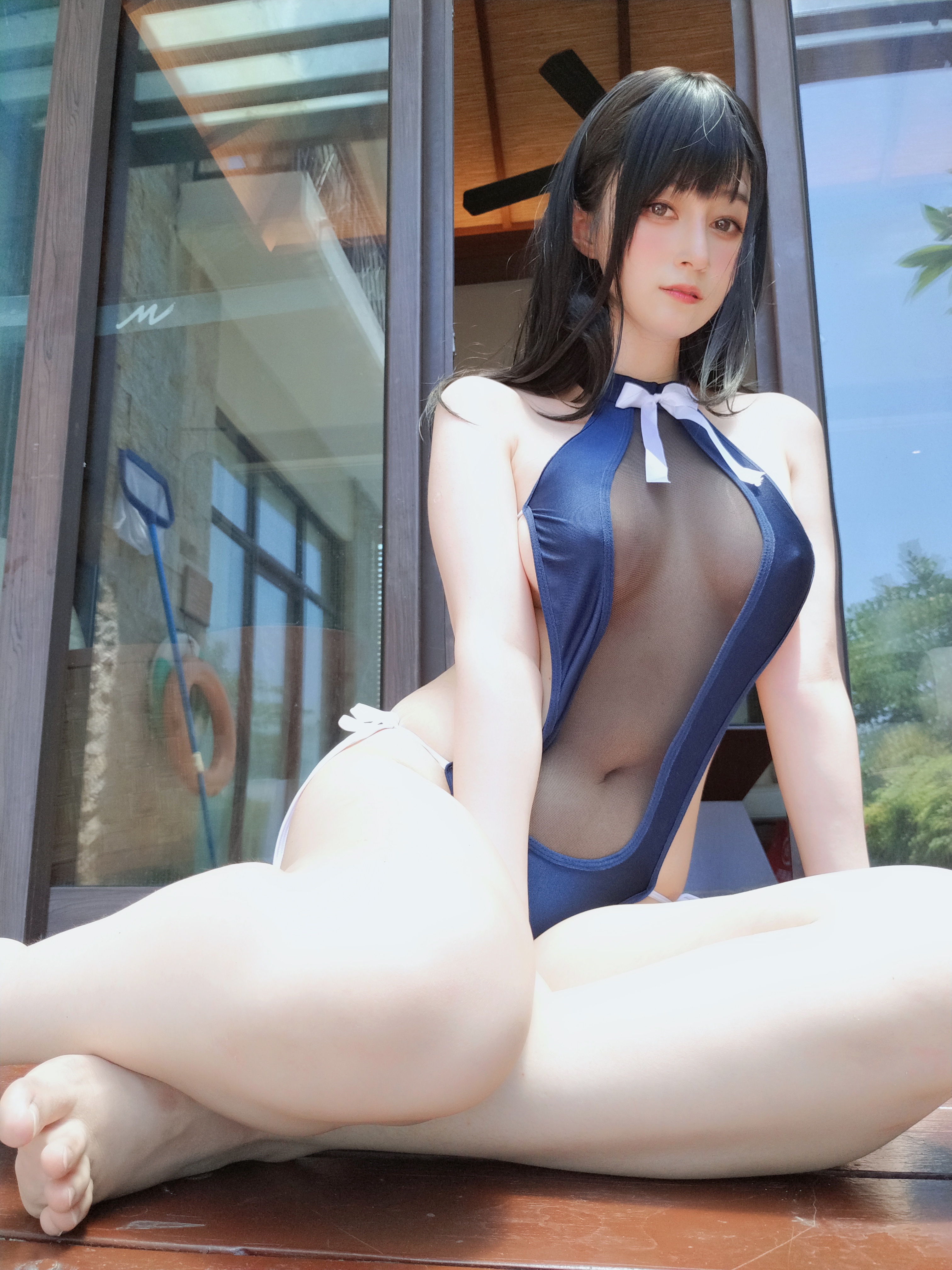 amateur photo Baiyin811 (白银81) - Dark Blue Bikini (48)