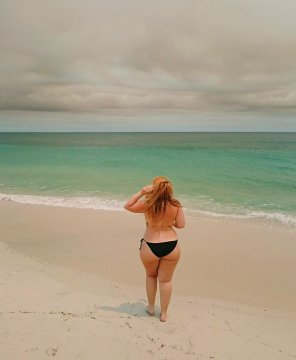 Moon walking the beach