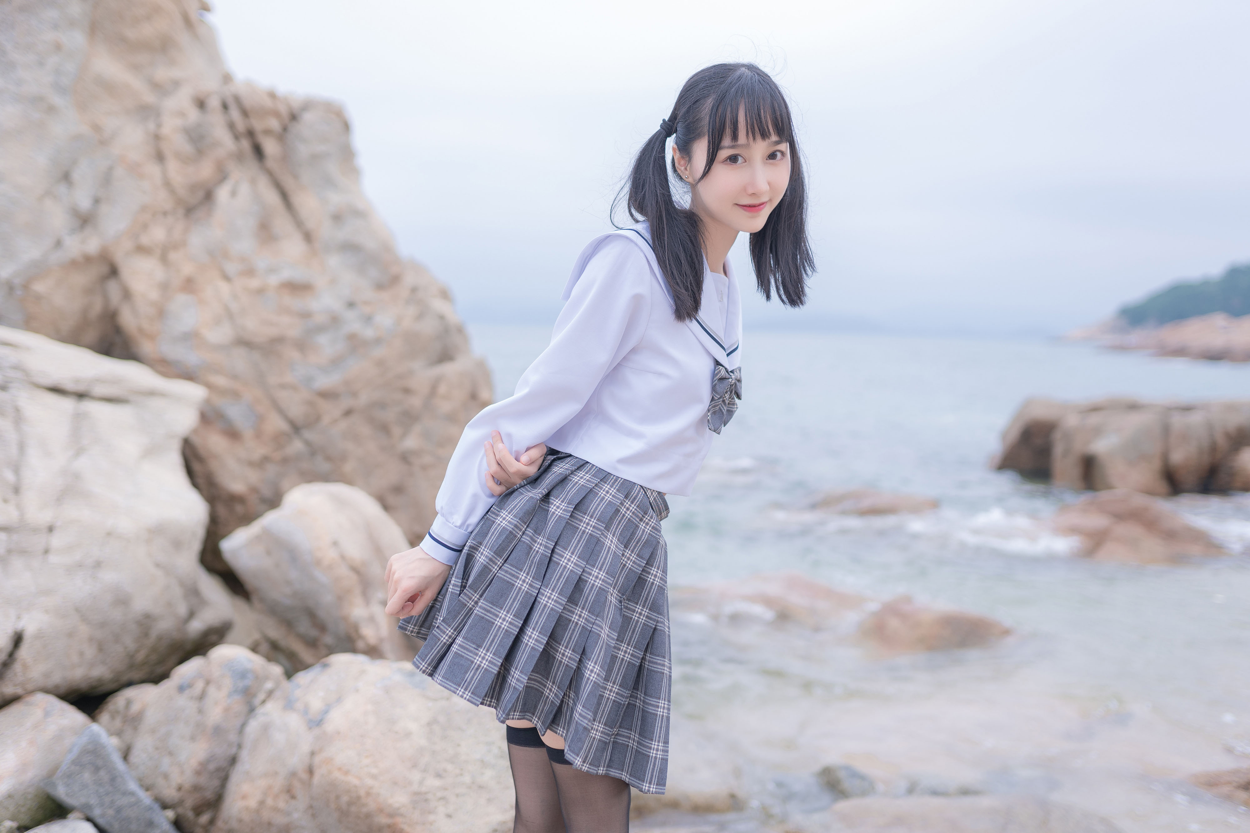 amateur photo KimemeOwO (木绵绵OwO) No. 10 - 海边JK (7)