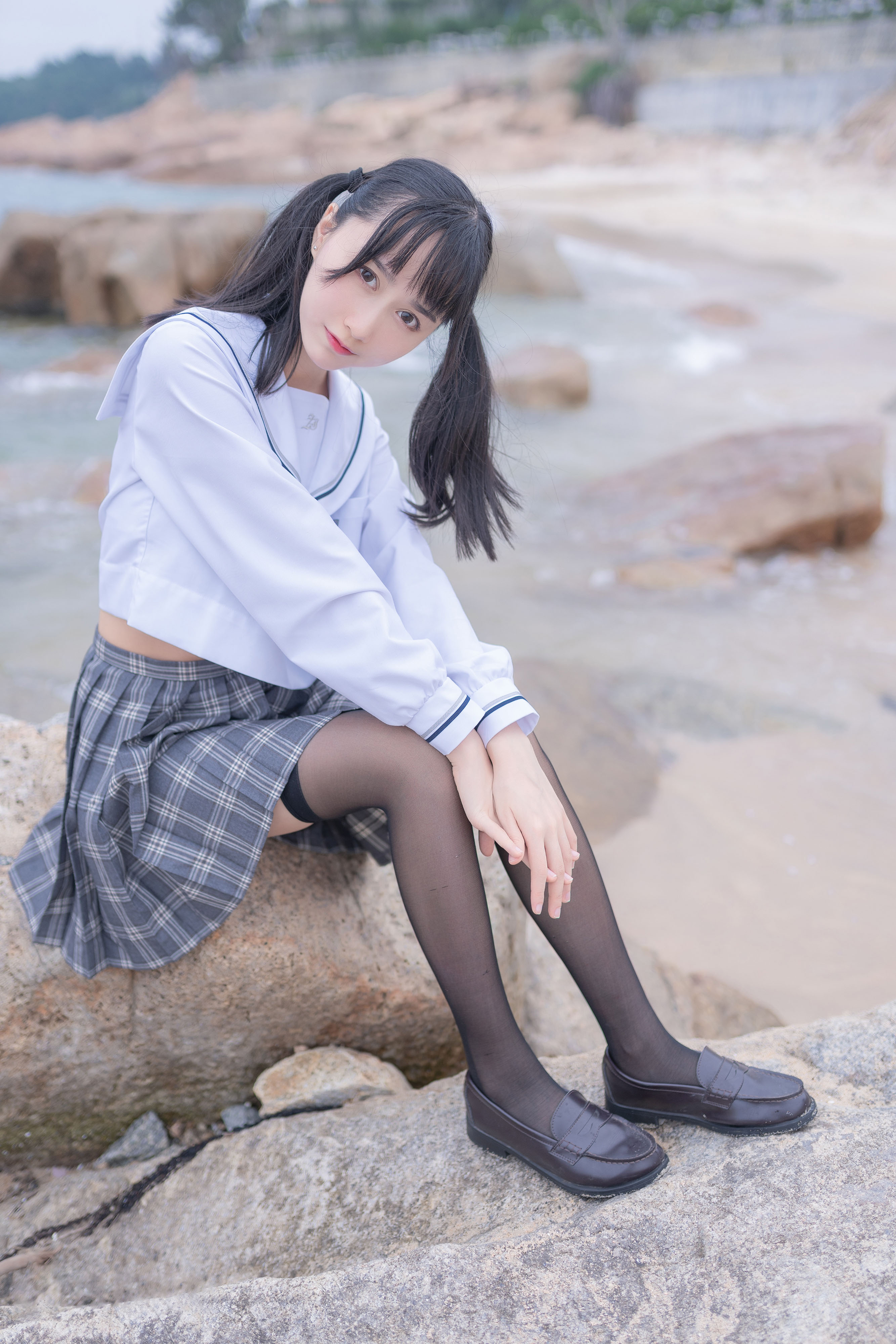 amateur photo KimemeOwO (木绵绵OwO) No. 10 - 海边JK (14)