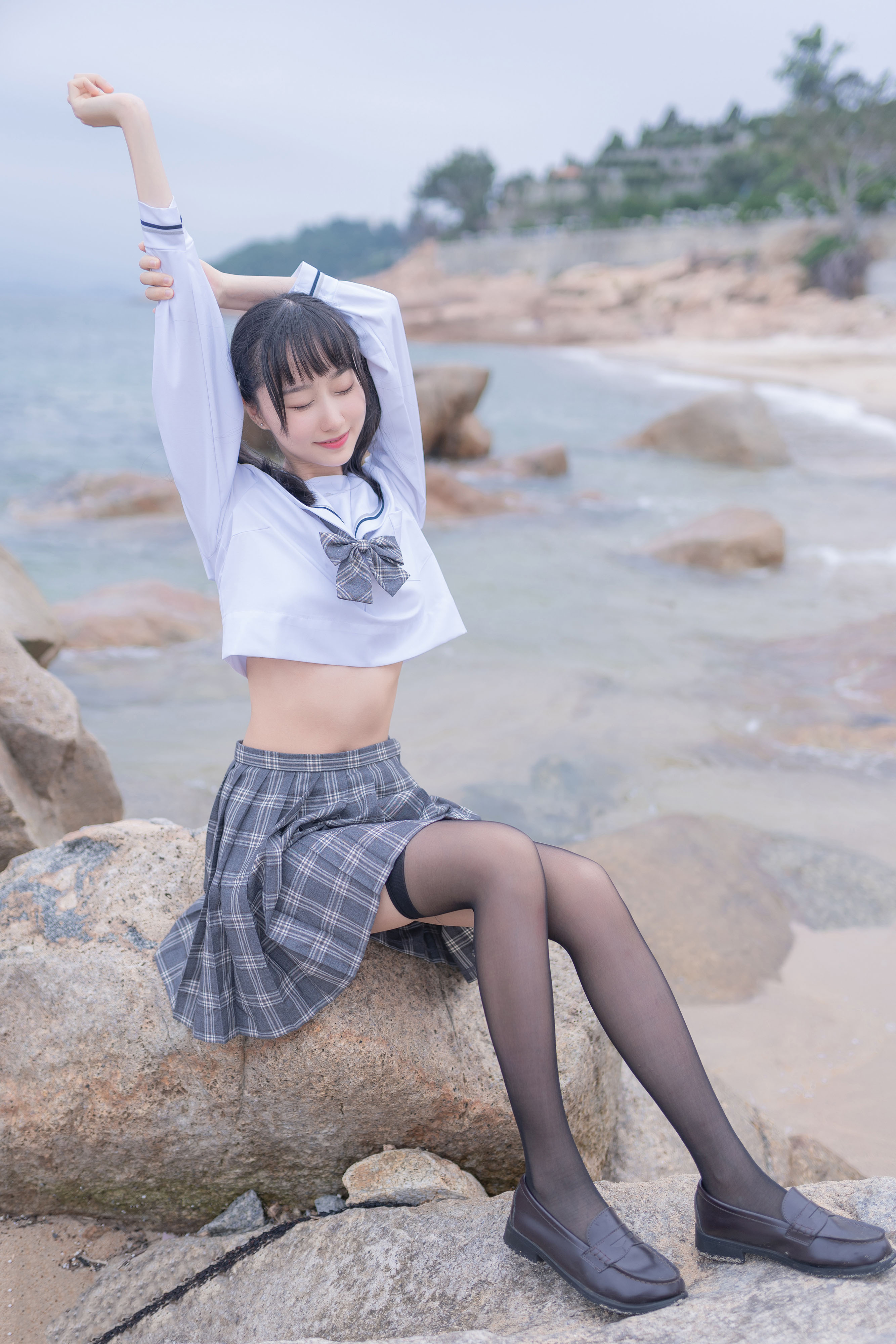 amateur photo KimemeOwO (木绵绵OwO) No. 10 - 海边JK (18)