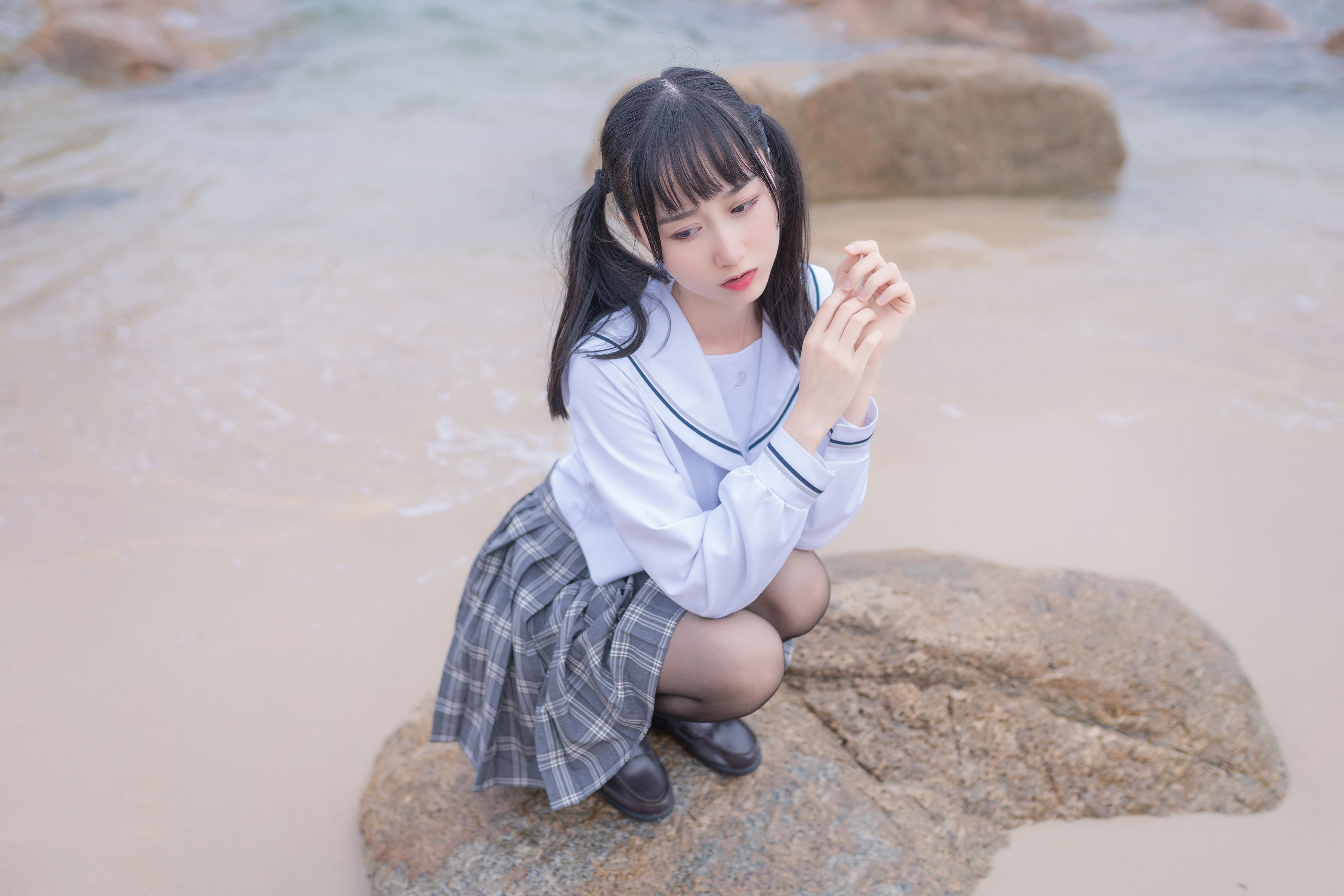 amateur photo KimemeOwO (木绵绵OwO) No. 10 - 海边JK (21)