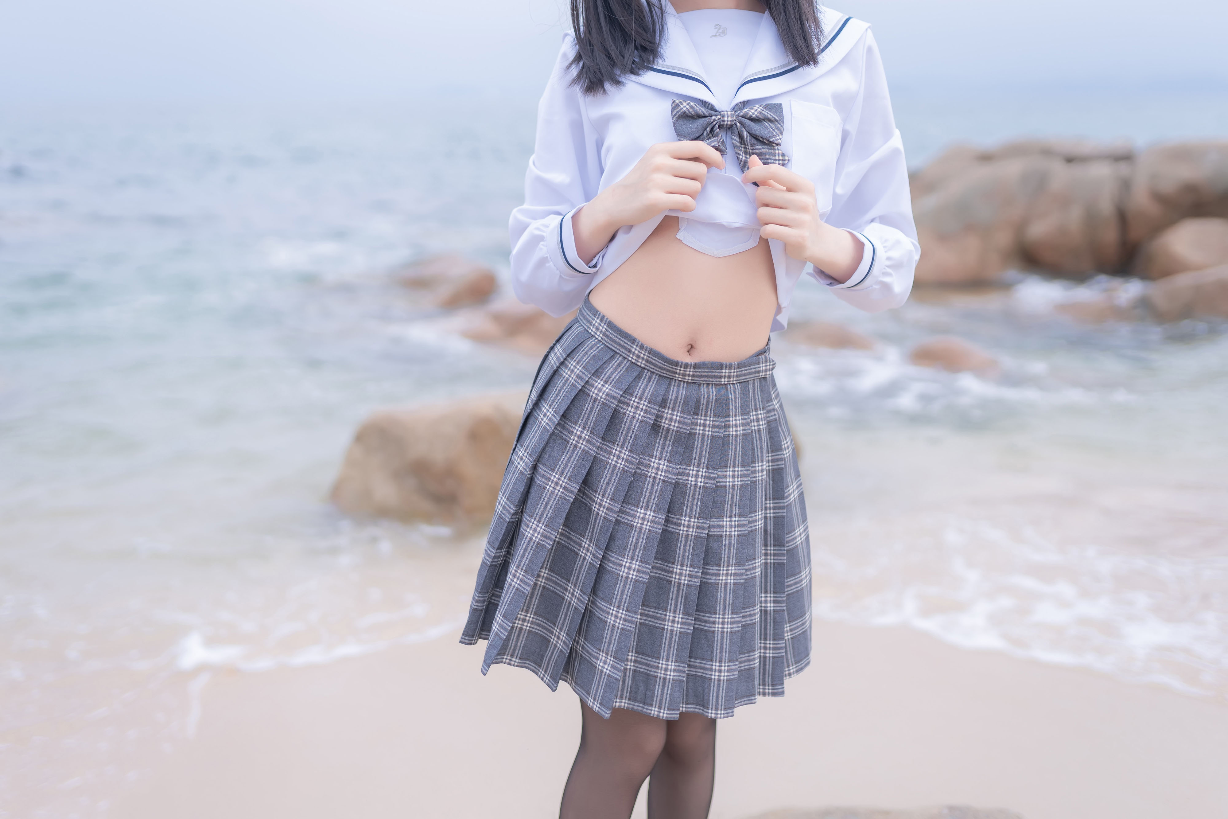 amateur photo KimemeOwO (木绵绵OwO) No. 10 - 海边JK (32)