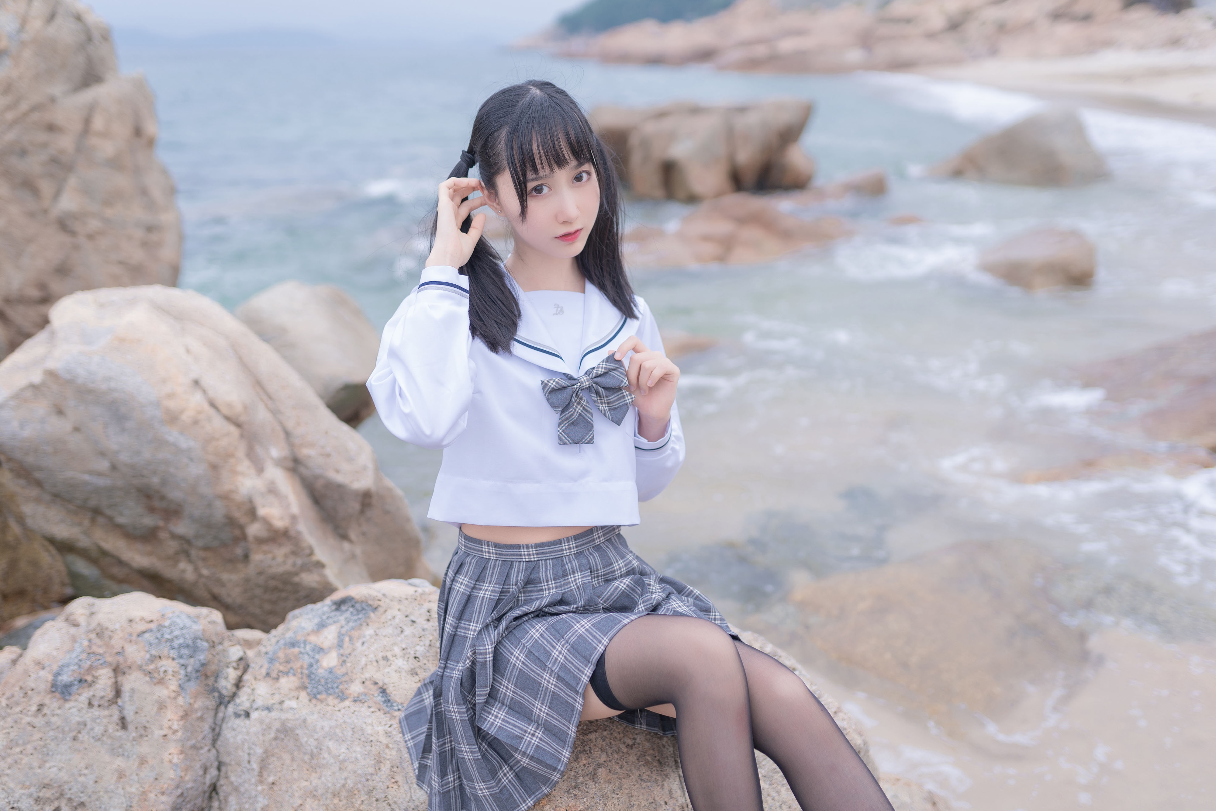 amateur photo KimemeOwO (木绵绵OwO) No. 10 - 海边JK (36)