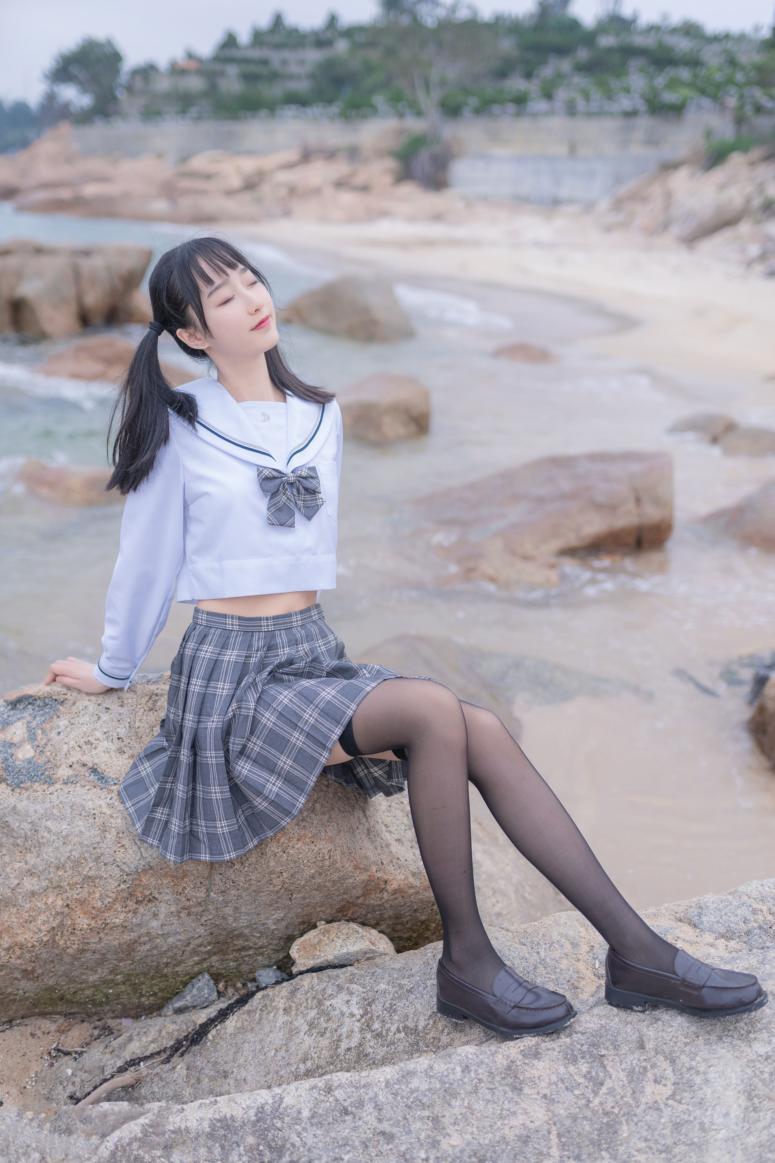 amateur photo KimemeOwO (木绵绵OwO) No. 10 - 海边JK (37)