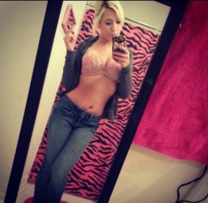 Hot blonde mirror shot.