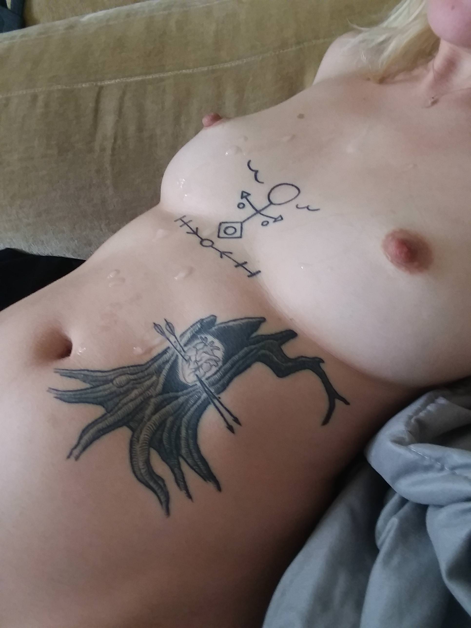 Cum On My Tattoo Photo Series