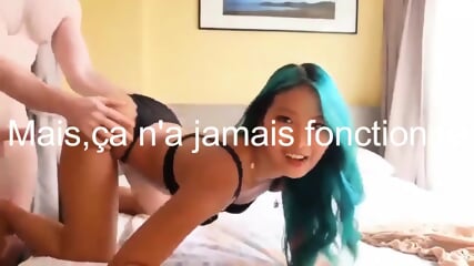 Homemade French Girlfriend Gets Tight Pussy Fucked From Behind, Doggystyle Thong Fuck In White Socks CUMSHOT - Homemade Video