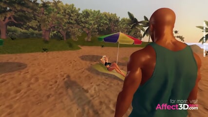 Big Tits Futanari Babe Fucking A Black Guy On A Beach In A 3d Animation