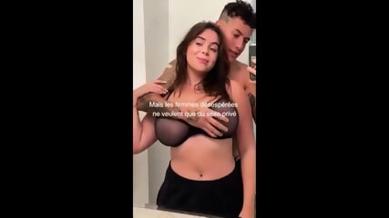 Petite French Girlfriend With Big Natural Tits Gives Blowjob And Fucks In Bed - Homemade Video