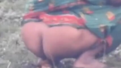 Indian Desi Lady Shitting Piss In Open Place