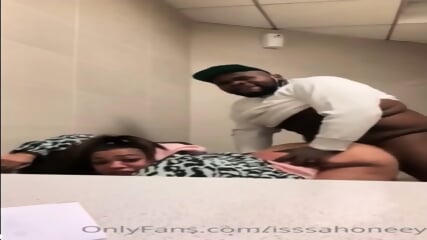 Public Bathroom Fat Black Guy Nuts Inside Thots Pussy