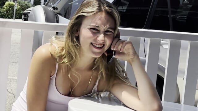 Teens can’t resist starring at cock bulge in public