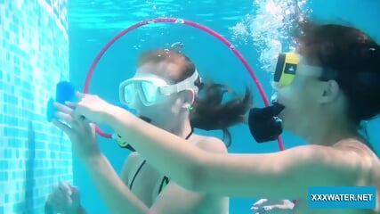 Minnie Has Fun With Candy Underwater