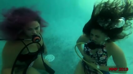 Scuba Girls Drowning Underwater