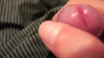 Uncut Foreskin Gaming Closeup With Cum