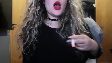 RED LIPS GIRL MADE A AMAZING SMOKING CIGARETTE CLOSE UP JUST FOR YOU