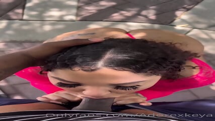 Sexy Big Booty Lightskin Swallows Cum In Public