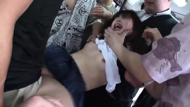 Rough Gangbang On Bus And Getting Off With Huge Cumshot On Face 3