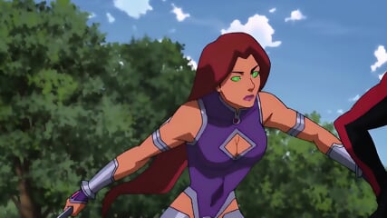 Starfire Anime BALLBUSTING Kick From Behind NightWing, Teen Titans