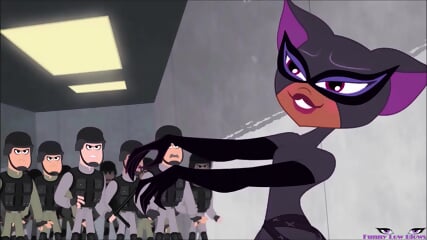 Catwoman BALLBUSTING Guards Balls Kick IN THE NUTS Anime Low Blow DC Super Hero Girls - Blonde Cat