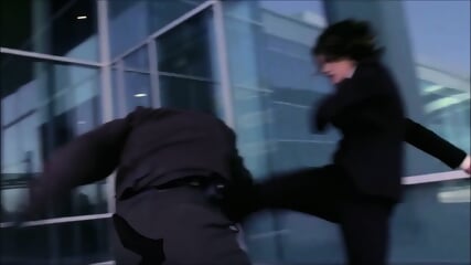 Lauren Lee Smith BALLBUSTING 2 Nutshots Rough Kick In The Balls, Victoria Pratt