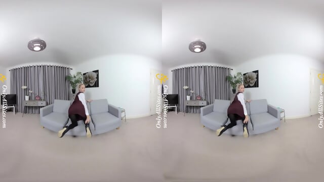 Sexy girl teasing in school uniform