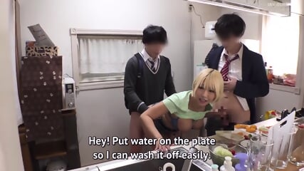 English Subbed Cooking, Laundry, Sexual Relief. A Busty Blonde Gal Mom Living A Morning Life Of Continuous Sex With Her 10 Step Sons. Alice Otsu