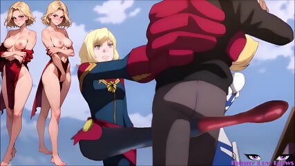 2 Nutshots Captain Marvel ANIME BALLBUSTING Nut Punch, Kick In The Balls MISS MARVEL Future Avengers - Brie