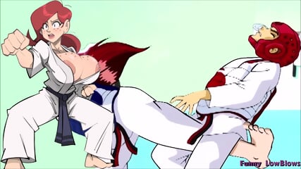 Anime Taekwondo BALLBUSTING Kick In Balls Karate Girl - Animergamergirl