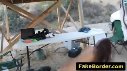 Fake Mexican Border Patrol Lured Beautiful Brunette Jumper Under Tent