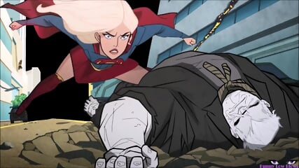 SuperGirl Vs Grundy Anime BALLBUSTING Kick In The Balls - Super Lady