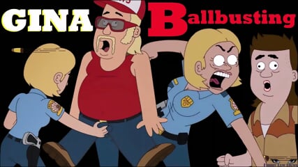 Busty Blonde LADY COP GRAB BALLS & SQUEEZE Gina Ballbusting Anime Nut Punch - Gina Gerson