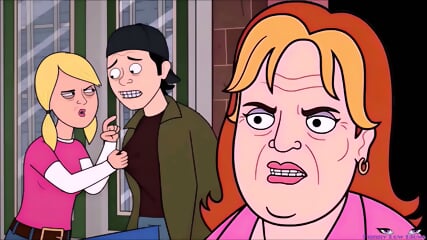 Animated NUTSHOT Emma GRANNY BALLBUSTING Kick In The Nuts, Corner Gas - Emma Butt