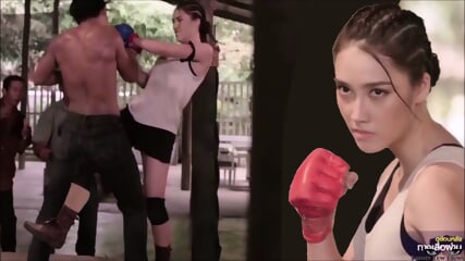 Sexy Boxer Muay THAI BALLBUSTING Kick In The Nuts, Groin Knee - Lucy Thai
