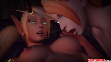 Naughty Warcraft Lesbian Strapon Sex Session