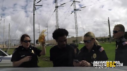 Sexy Interracial Threesome At The Rooftop, These Cops Are Really Horny Today.