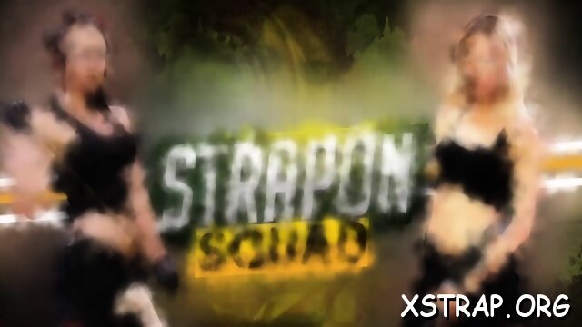 Brunette drilled with monstrous strapon